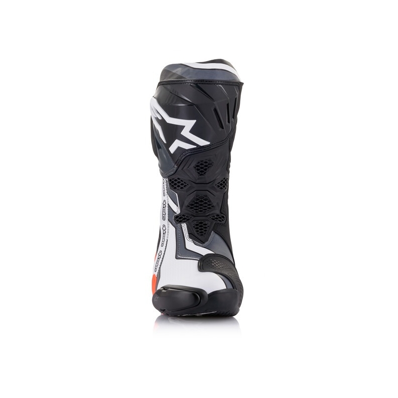 Alpinestars Supertech R Motorradstiefel schwarz-fluo rot-weiß-grau