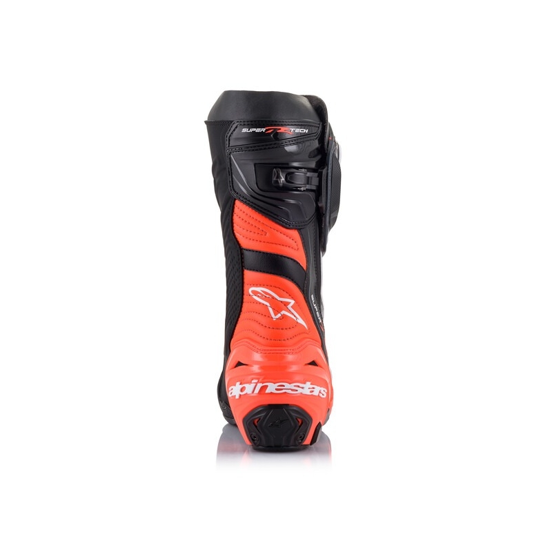 Alpinestars Supertech R Motorradstiefel schwarz-fluo rot-weiß-grau
