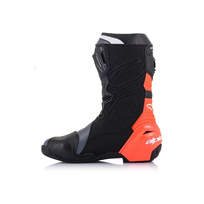 Alpinestars Supertech R Motorradstiefel schwarz-fluo rot-weiß-grau