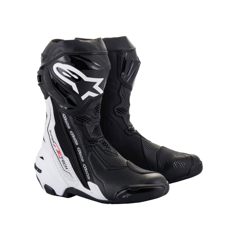 Alpinestars Supertech R Vented Motorradstiefel schwarz-weiß