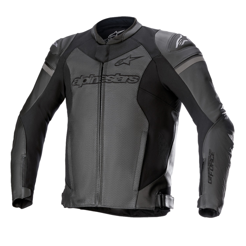 Alpinestars GP Force Airflow Leder-Motorradjacke Schwarz-Schwarz