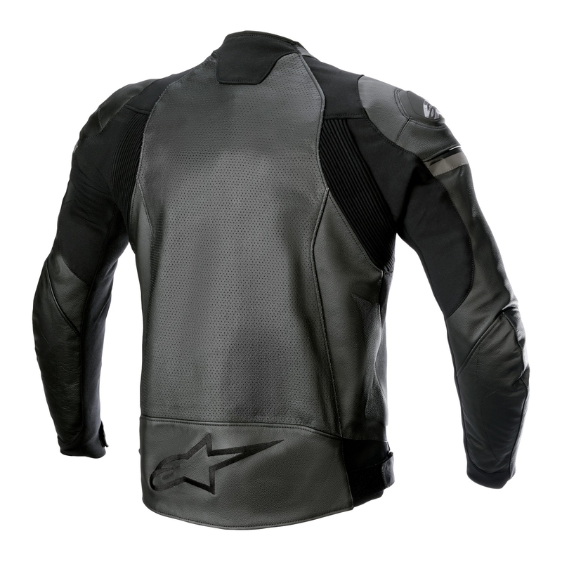 Alpinestars GP Force Airflow Leder-Motorradjacke Schwarz-Schwarz