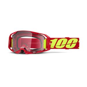 Motocross-Brille 100 % ARmatic rot mit klarem Plexiglas