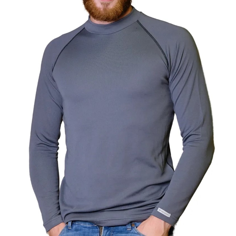 Herren-Thermo-T-Shirt nanosilver® Basic Merino grau