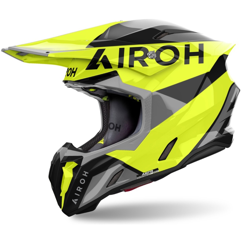 Motocross-Helm Airoh Twist 3 King glänzend gelb