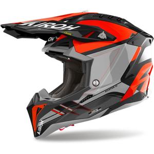 Motocross-Helm Airoh Aviator 3 Sabre 2024 glänzend orange