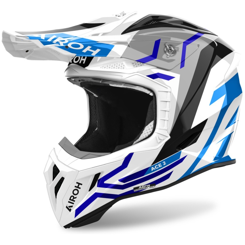 Motocross-Helm Airoh Aviator Ace 2 Ground glänzend blau