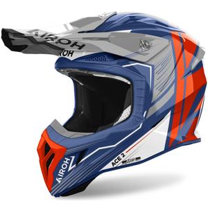 Airoh Aviator Ace 2 Engine 2024 Motocross-Helm, glänzendes Blau