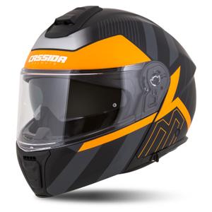 Klappbarer Motorradhelm Cassida Modulo 2.1 Profile mattschwarz-grau-orange