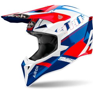 Airoh Wraaap Feel 2024 Motocross-Helm glänzend blau-rot