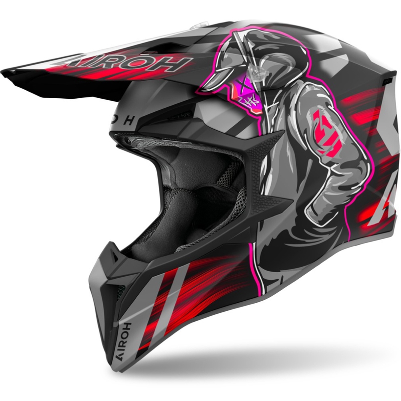 Airoh Wraaap Cyber Motocrosshelm mattrot