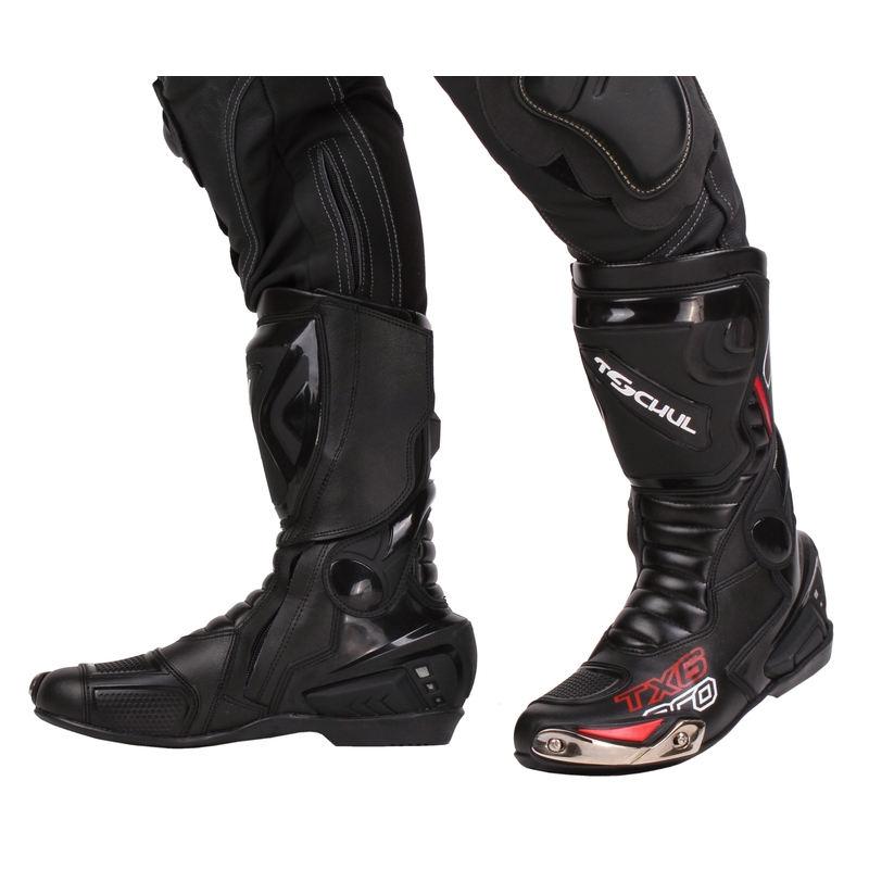 Tschul TX6-Pro Schwarz Motorradstiefel Ausverkauf