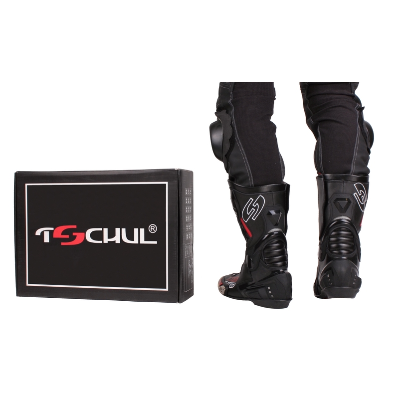 Tschul TX6-Pro Schwarz Motorradstiefel Ausverkauf