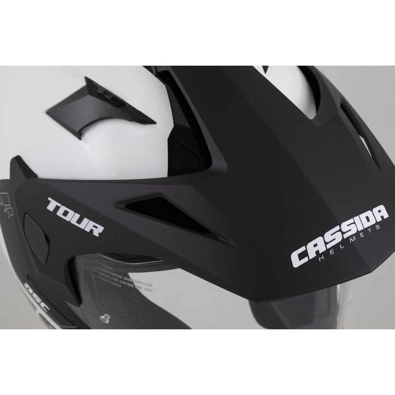 Enduro-Helm Cassida Tour 2.0 Dual weiß-schwarz mit schwarz-mattem Visier