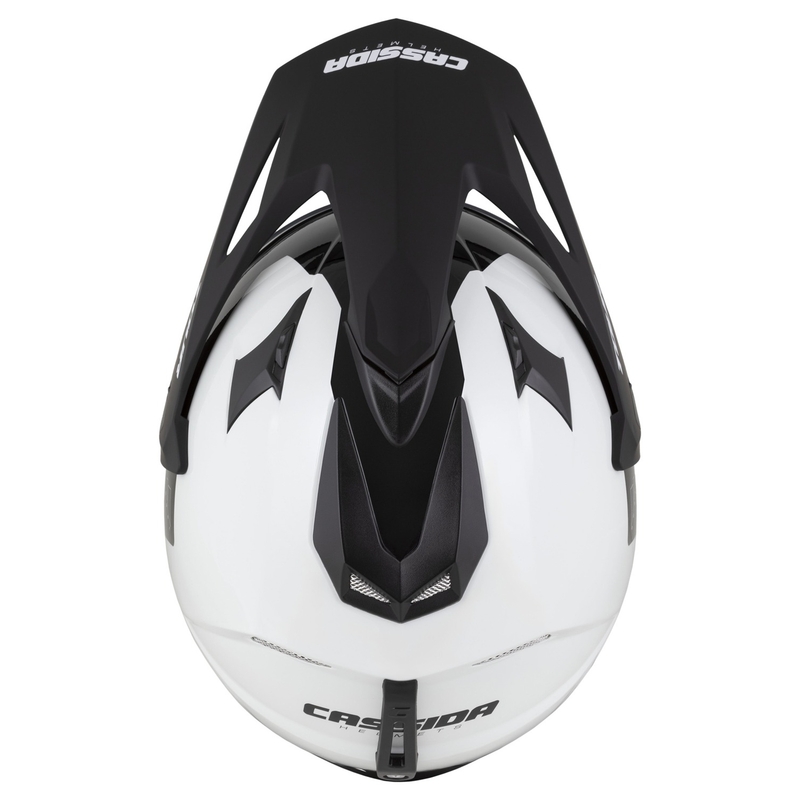 Enduro-Helm Cassida Tour 2.0 Dual weiß-schwarz mit schwarz-mattem Visier