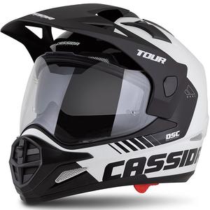 Enduro-Helm Cassida Tour 2.0 Dual weiß-schwarz mit schwarz-mattem Visier
