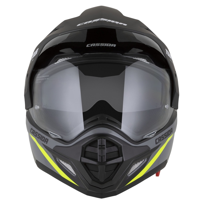 Enduro-Helm Cassida Tour 2.0 X-tra grau-fluo gelb-schwarz mit schwarz-mattem Visier