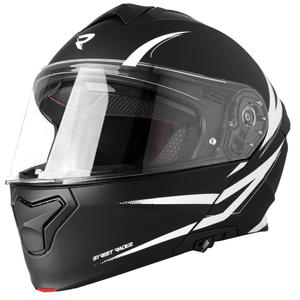Klappbarer Motorradhelm Street Racer Fury mattschwarz-weiß