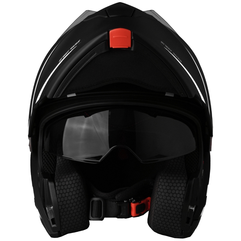 Klappbarer Motorradhelm Street Racer Fury mattschwarz-weiß