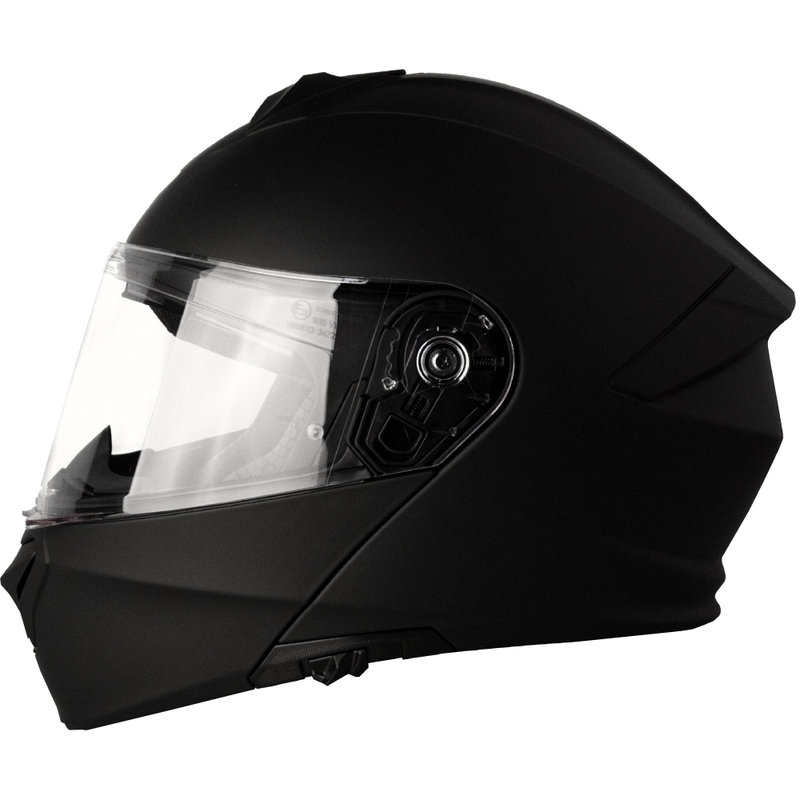 Street Racer Fury Klapphelm für Motorräder, mattschwarz