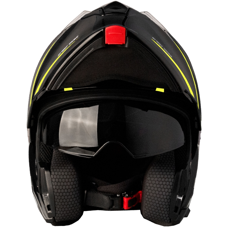 Street Racer Fury Klapphelm für Motorräder, schwarz-fluoreszierend gelb