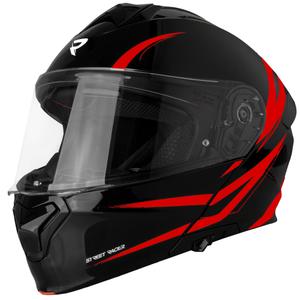 Klappbarer Motorradhelm Street Racer Fury schwarz-rot