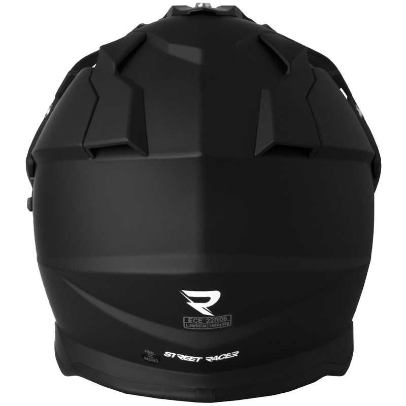 Enduro-Motorradhelm Street Racer Ignite mattschwarz
