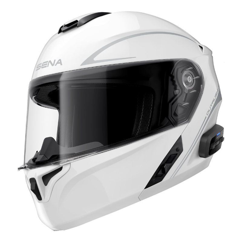 Klappbarer Motorradhelm mit Heatset SENA Outrush R weiß glänzend