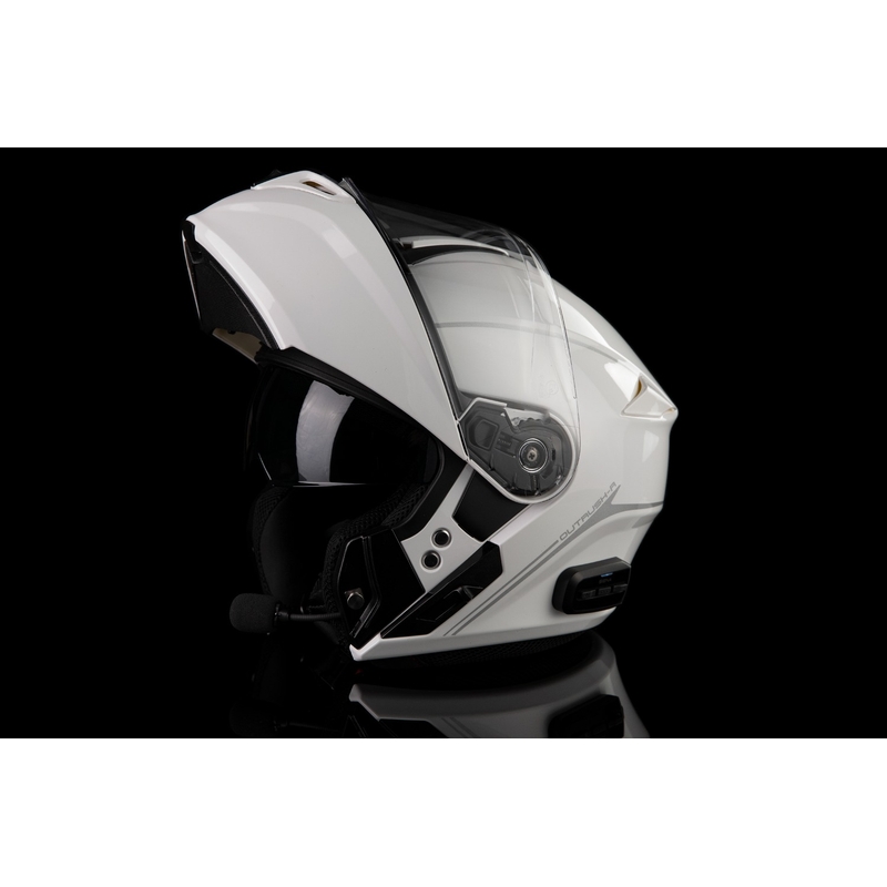 Klappbarer Motorradhelm mit Heatset SENA Outrush R weiß glänzend