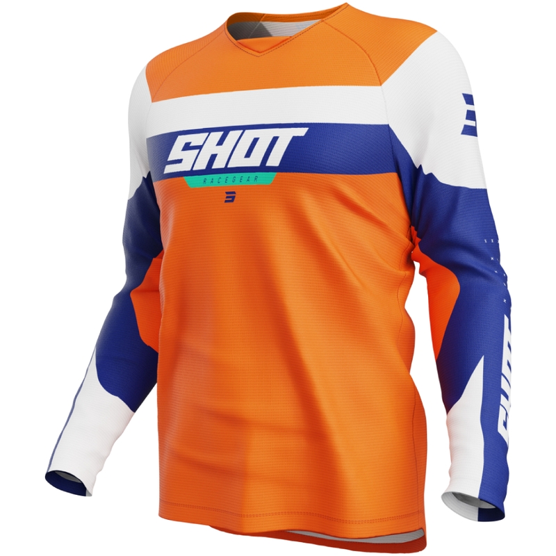Orangefarbenes Motocross-Trikot der Shot Draw League für Kinder