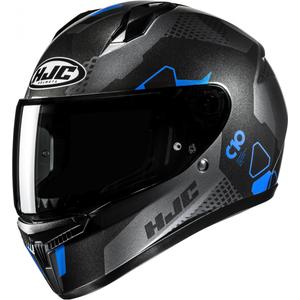 Integrierter Motorradhelm HJC C10 Aspa MC2 schwarz-blau-grau