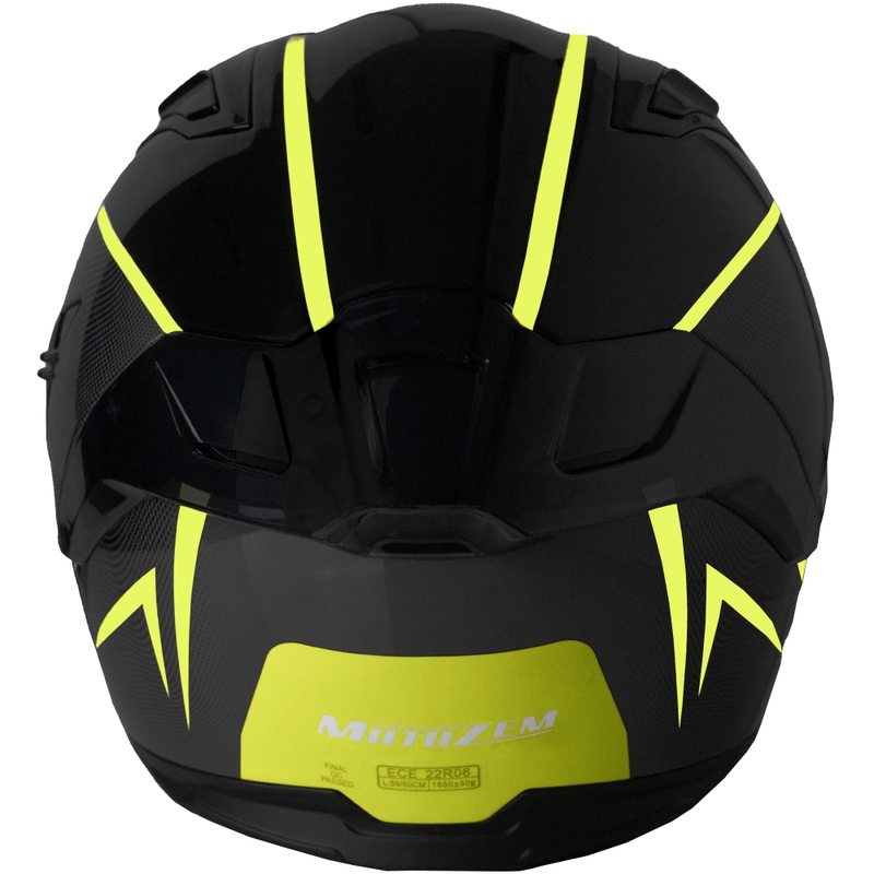 Motozem Guardian Integral-Motorradhelm schwarz-gelb