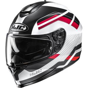 Integrierter Motorradhelm HJC C70N Belis MC1SF schwarz-weiß-rot