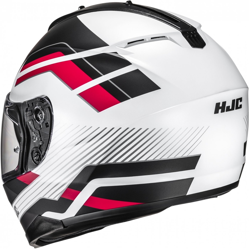 Integrierter Motorradhelm HJC C70N Belis MC1SF schwarz-weiß-rot