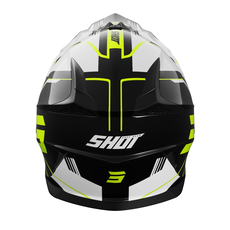 Kinder-Motocross-Helm Shot Pulse Lines schwarz-fluo gelb