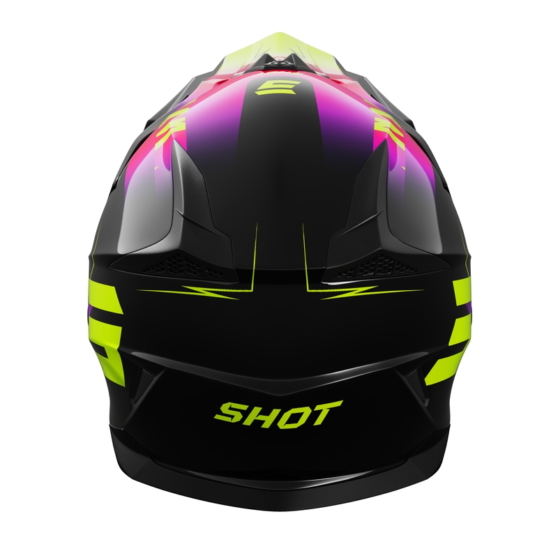 Kinder-Motocross-Helm Shot Pulse X-Trem Pink-Fluo-Gelb