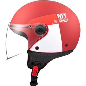 Offener Motorradhelm MT STREET INBOARD C5 matt rot-weiß