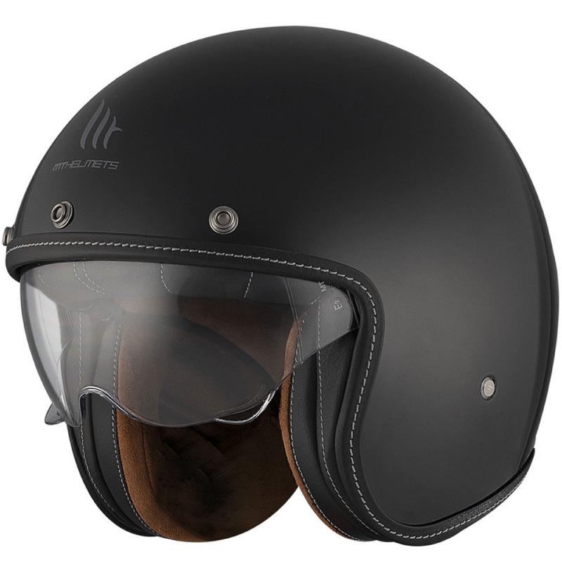 Offener Motorradhelm MT Le Mans 2 SV S SOLID A1 glänzend schwarz