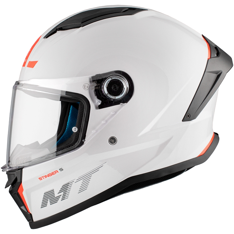 Integrierter Motorradhelm MT Stinger 2 Solid glänzend weiß