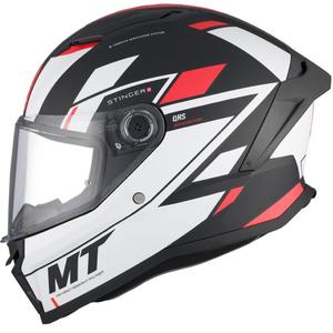 MT Stinger 2 Solid Zivze Integral Motorradhelm weiß-schwarz-rot matt