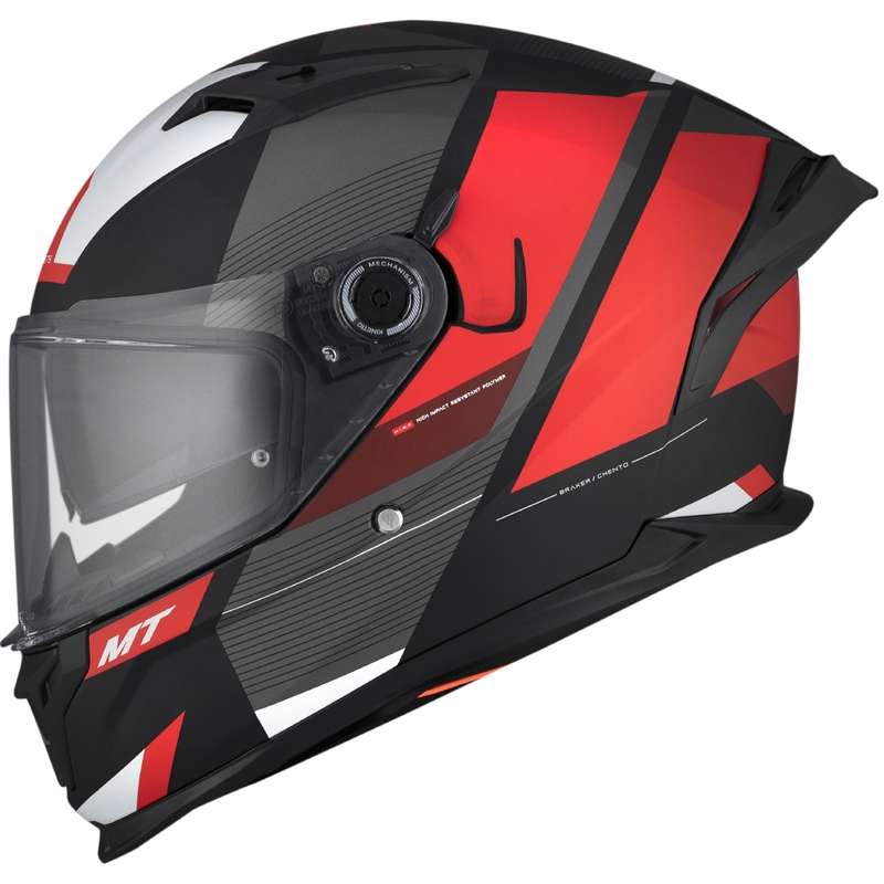 MT BRAKER CHENTO B5 grau-rot-weißer Integral-Motorradhelm