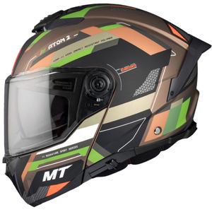 MT ATOM 2 SV BAST A6 Motorradhelm matt braun-schwarz-grün