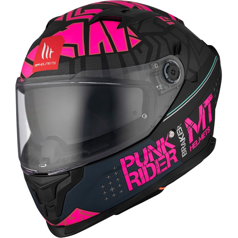 MT BRAKER SV PUNK RIDER B8 schwarz und rosa Integral Motorradhelm