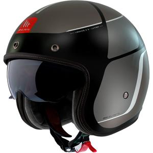 Offener Motorradhelm MT Le Mans 2 SV Luther mattschwarz-grau
