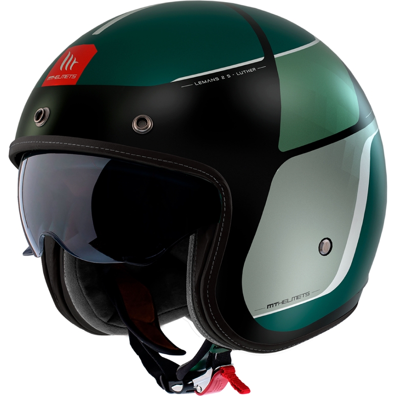 Offener Motorradhelm MT Le Mans 2 SV Luther mattschwarz-grau-grün