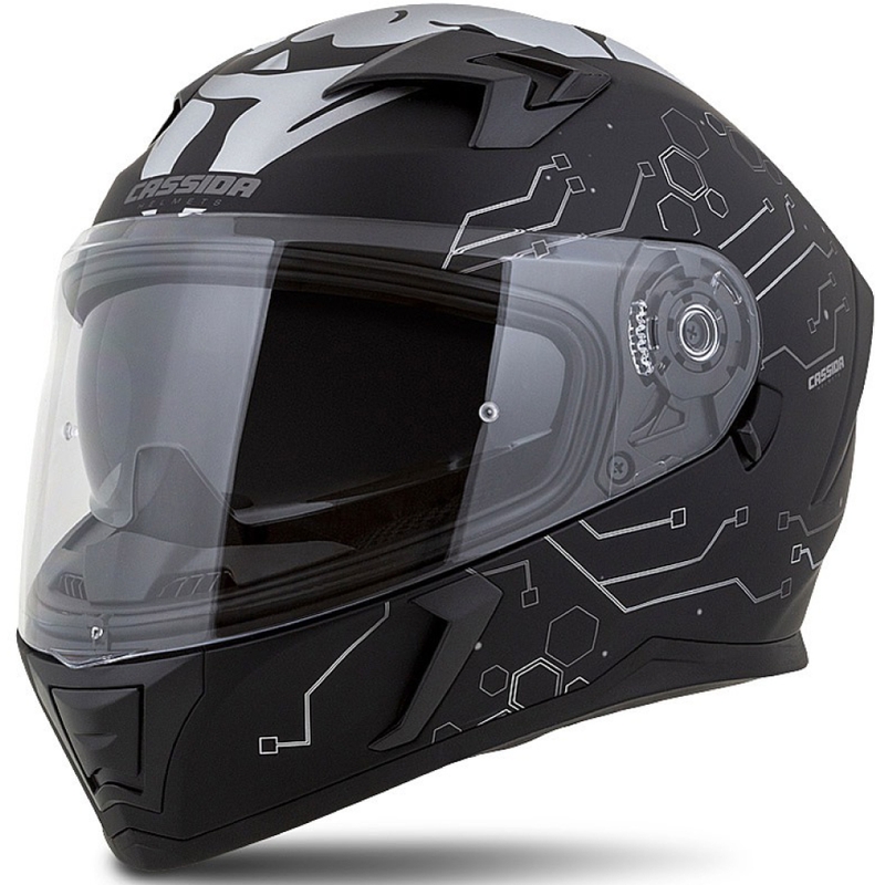 Cassida 3.0 Hack Vision Integral Motorradhelm grau-silber-schwarz matt Ausverkauf