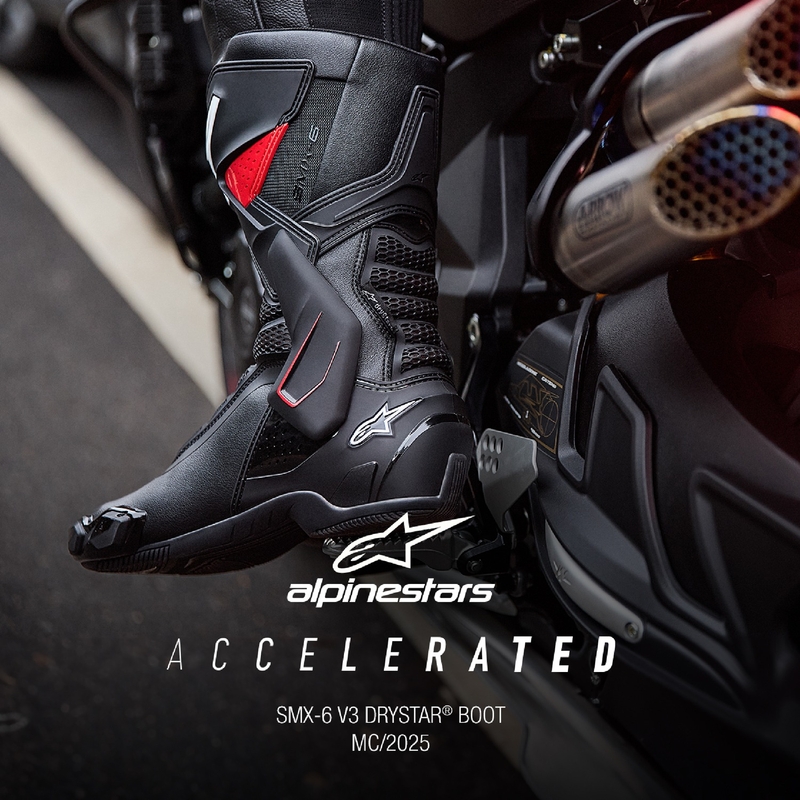 Alpinestars SMX-6 3 Drystar Motorradstiefel schwarz-rot
