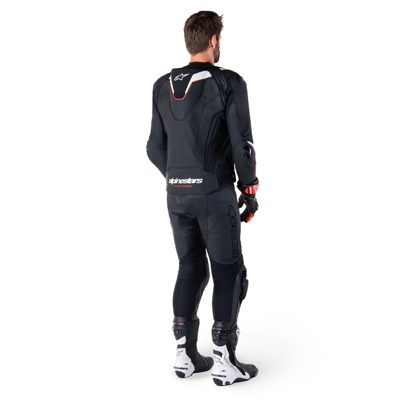 Leder-Motorradjacke Alpinestars Missile 3 Ignition schwarz-weiß