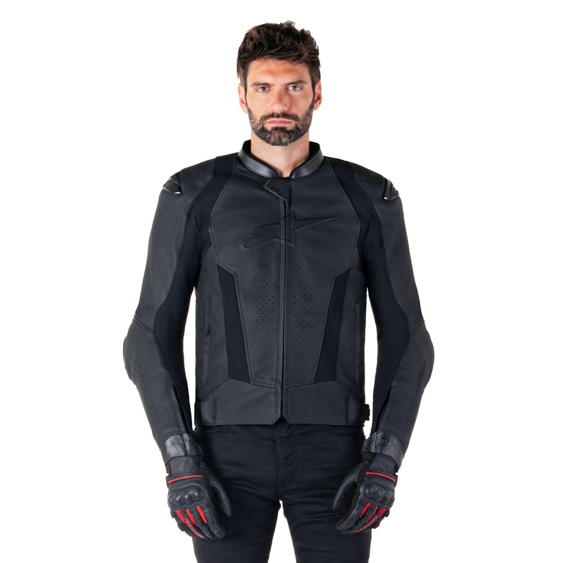 Alpinestars Missile 3 Leder-Motorradjacke schwarz-schwarz