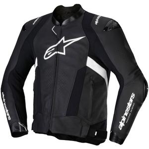 Leder-Motorradjacke Alpinestars Missile 3 schwarz-weiß